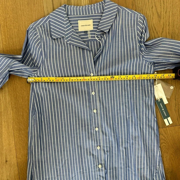 NWT Court & Rowe‎ Chambray Blue and White Button Up Stripe Shirt Size Small - Picture 8 of 10